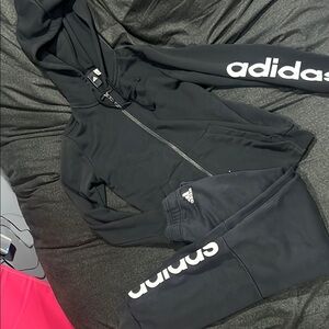 Adidas Black Sweatsuit with White Logo